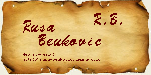 Rusa Beuković vizit kartica